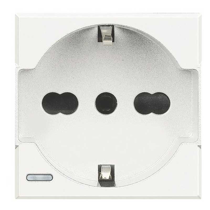 Presa Schuko Bipasso 16A Serie Civili Bticino Axolute Bianca HD4140A16
