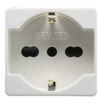 Presa 16A Bivalente Standard Italiano/Tedesco 2 posti Serie Civili Gewiss System White GW20246