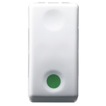 Pulsante Unipolare 10A NA Contatto ausiliare NC Simbolo Verde - Gewiss System White