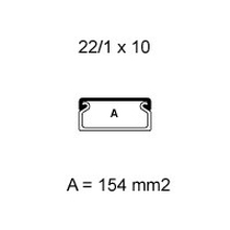 Canalina Bocchiotti  20x10 passacavi con base forata  stecca 2 metri 00684