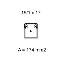 Canalina Bocchiotti  15x17  passacavi con base forata  stecca 2 metri 00601