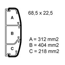 Canalina Bocchiotti  tre scomparti a battiscopa 68x22 09651