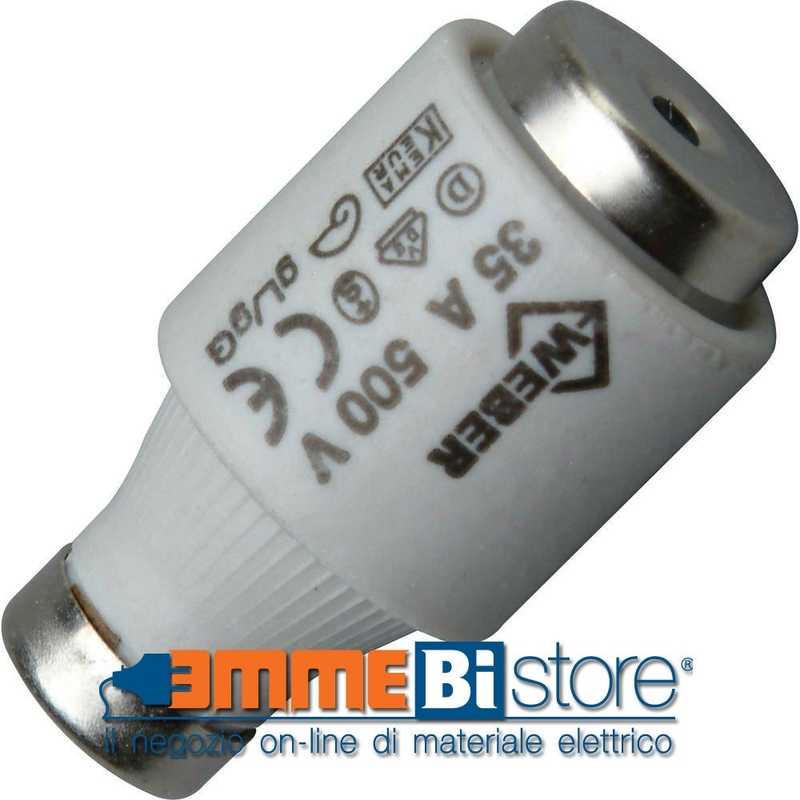 Fusibile in ceramica Diazed tipo DIII a curva rapida 35A