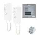 Kit citofonico bifamiliare con pulsantiera 4 fili+n Urmet 1150/302
