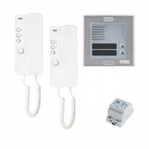 Kit citofonico bifamiliare con pulsantiera 4 fili+n Urmet 1150/302