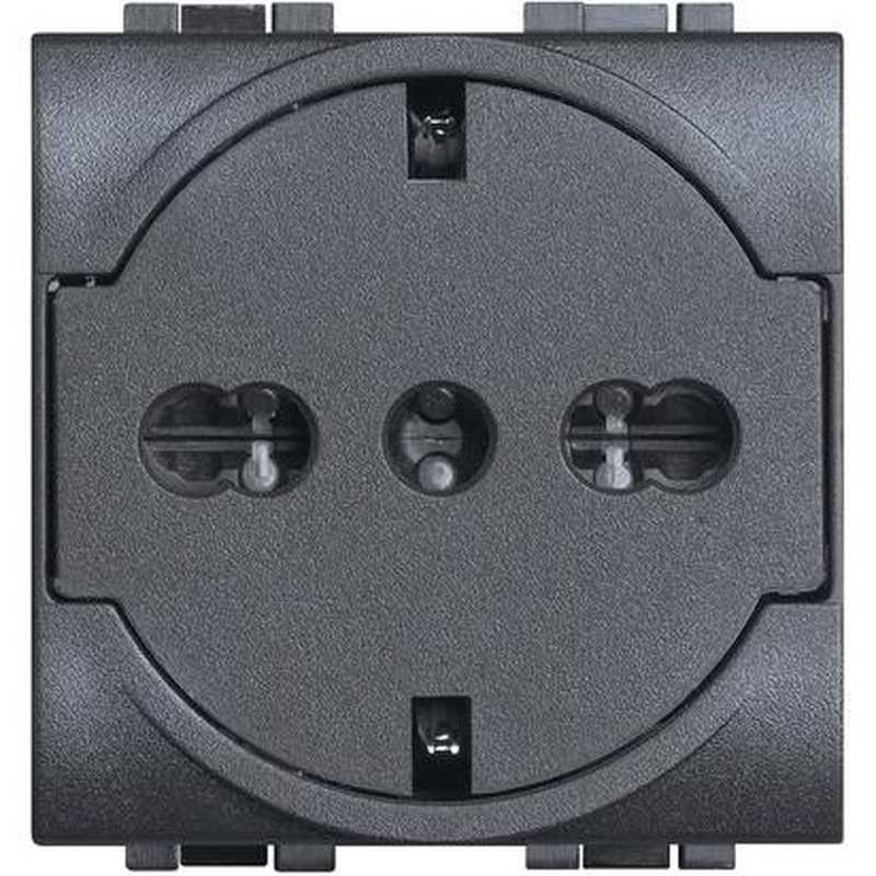 Presa Schuko Bipasso FLAT 10/16A 2 Posti Serie Civili Bticino LivingLight L4140/16F