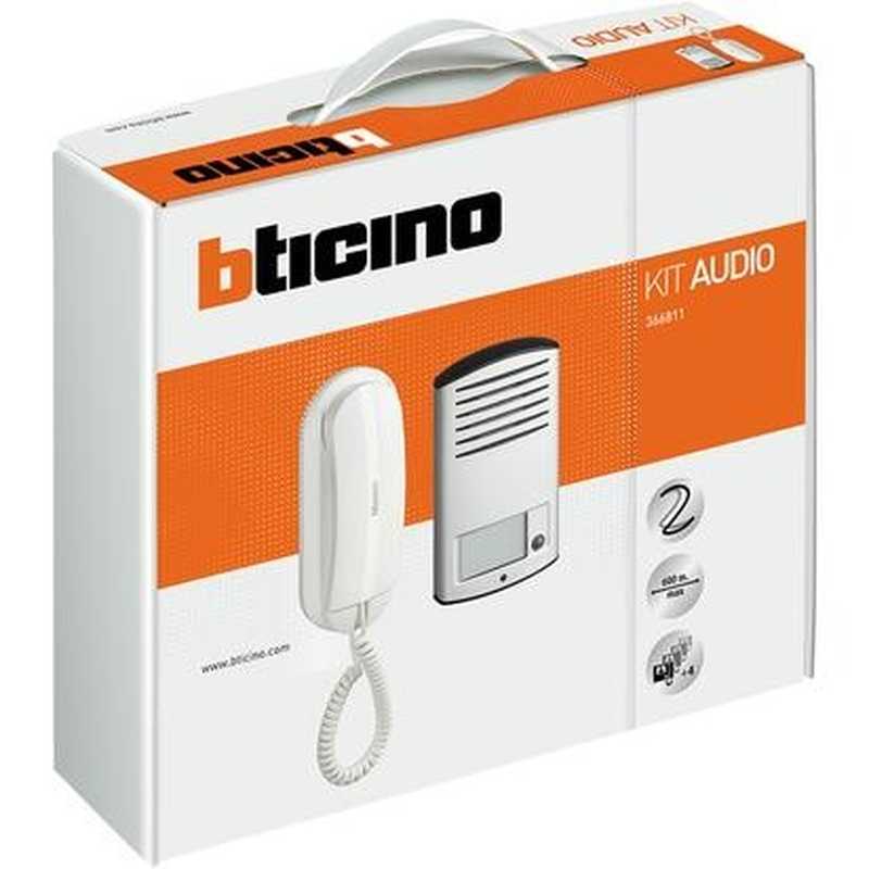Kit Citofono Monofamiliare 2 fili con pulsantiera Sfera Ticino 366811