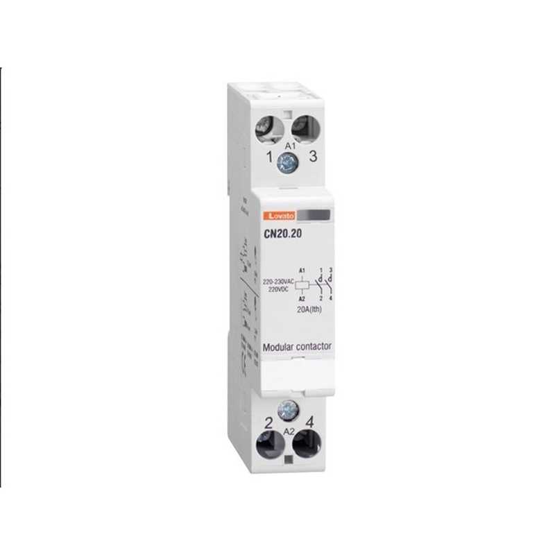 Contattore bipolare 2 NA Bobina 220V AC/DC 25A Lovato CN2020220