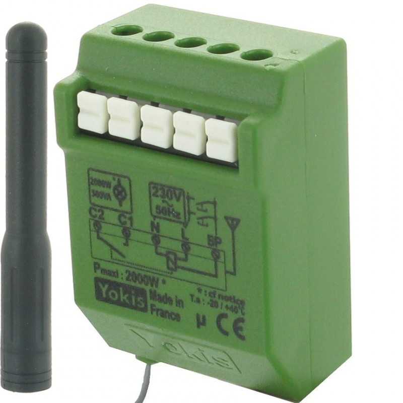 Ricevitore radio 2000W relè passo passo con antenna MTR2000ERPX Yokis 5454463