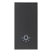 Tasto intercambiabile 1 modulo  simbolo luce illuminabile grigio Vimar 19021.L