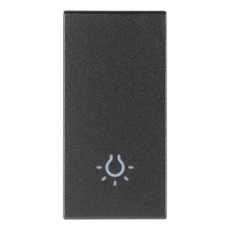 Tasto intercambiabile 1 modulo  simbolo luce illuminabile grigio Vimar 19021.L