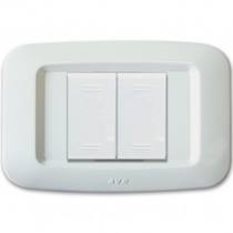 Placca Ave Yes Sistema 45 Tecnopolimero 2 moduli Ravvicinati Bianco Banquise 45PY002BB 