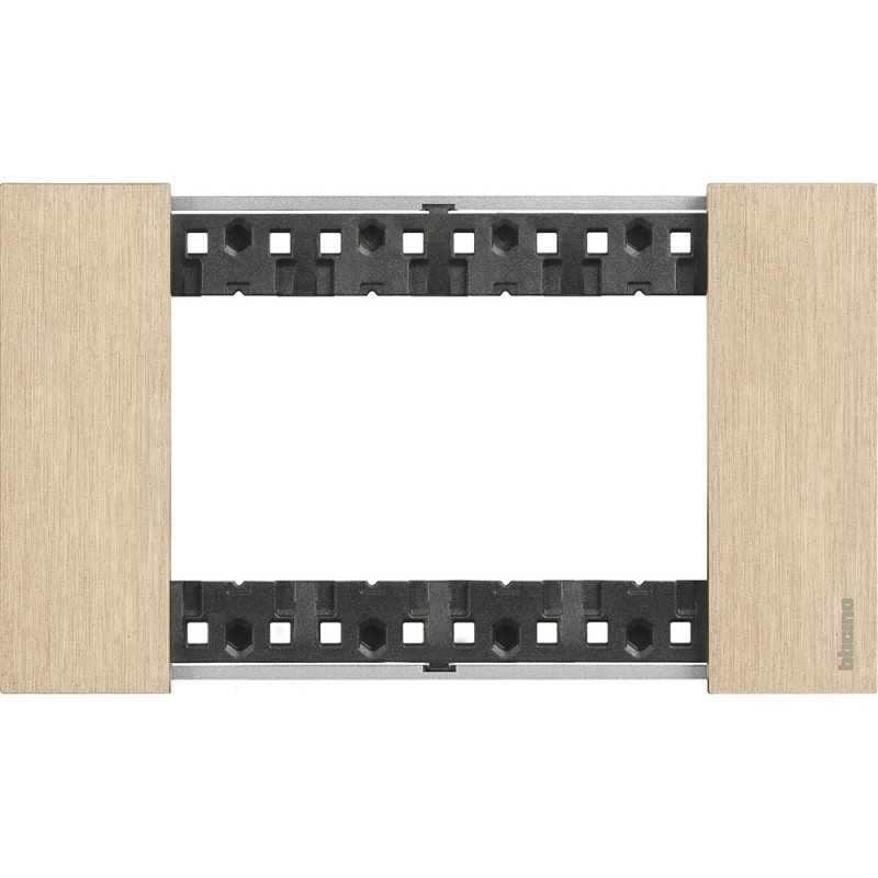 Placca Oro Bticino Living Now quattro posti Zama KA4804ZW