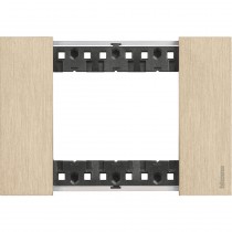 Placca Oro Bticino Living Now tre posti Zama KA4803ZW