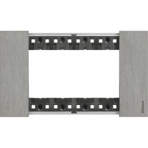 Placca Acciaio Bticino Living Now quattro posti Zama KA4804ZG