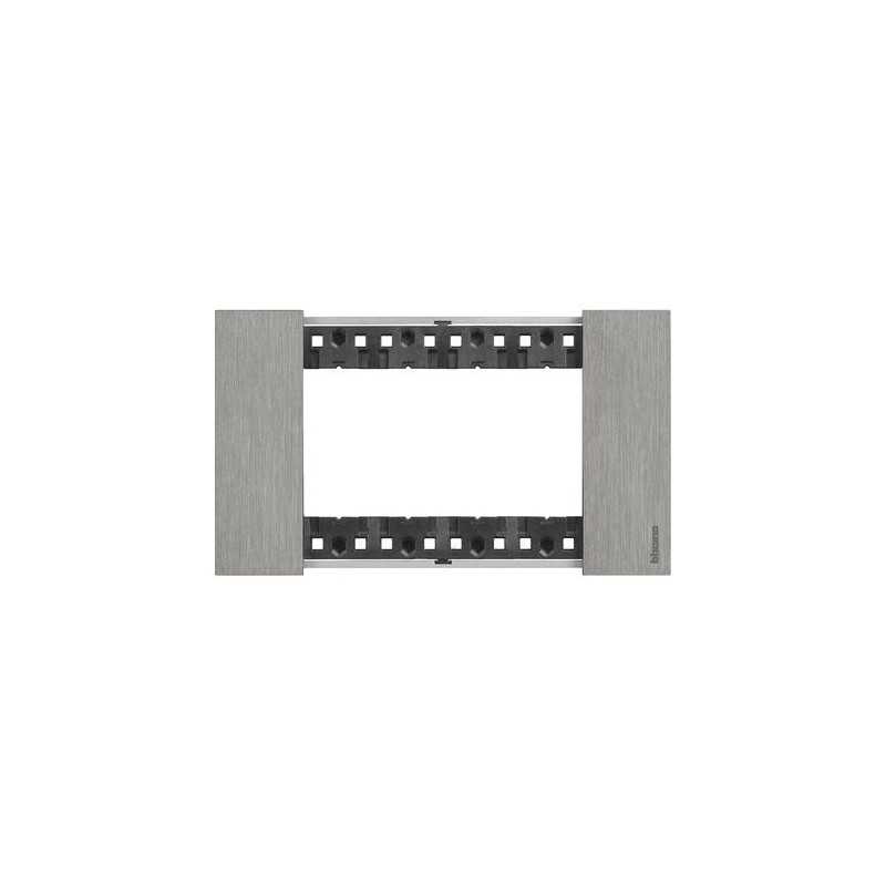 Placca Acciaio Bticino Living Now quattro posti Zama KA4804ZG