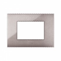 Placca Ave Young Sistema 44 colore Carbon Chiaro 3D 3 Moduli 44PJ03CBC/3D