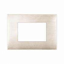 Placca Ave Young Sistema 44 colore Beige Spazzolato 3D 3 Moduli 44PJ03BEG/3D