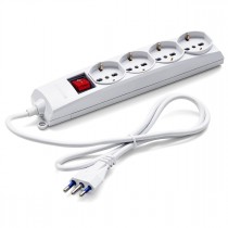 Multipresa 4 uscite Universale Schuko + Bivalenti. Cavo da m.1,5