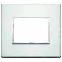 Placca Vimar Eikon Evo Alluminio brillante 3 moduli - codice 21653.01