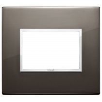 Placca Vimar Eikon Evo Alluminio Nero Zaffiro  3 moduli 21653.06