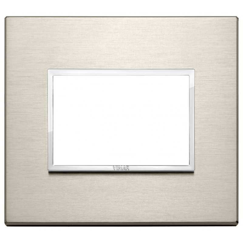 Placca Vimar Eikon Evo Alluminio Bronzo Chiaro 3 moduli codice 21653.04