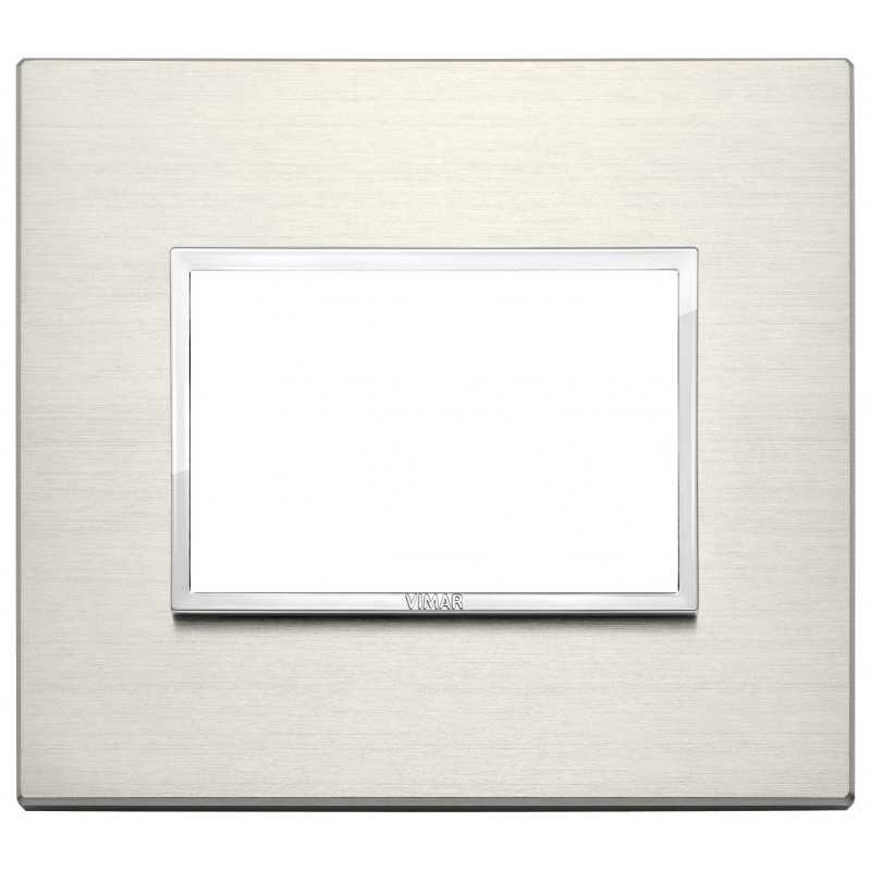 Placca Vimar Eikon Evo Alluminio Titanio 3 moduli codice 21653.08