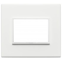 Placca Vimar Eikon Evo Alluminio Bianco totale  3 moduli 21653.17