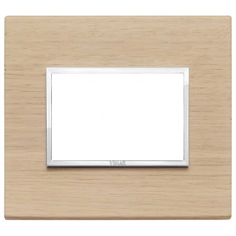 Placca Vimar Eikon Evo Legno Rovere Sbiancato  3 moduli 21653.32