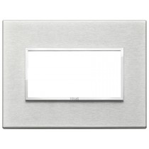 Placca Vimar Eikon Evo Alluminio Grigio Next  4 moduli codice 21654.02
