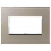 Placca Vimar Eikon Evo Cristallo Opale Bruno 4 moduli 21654.74