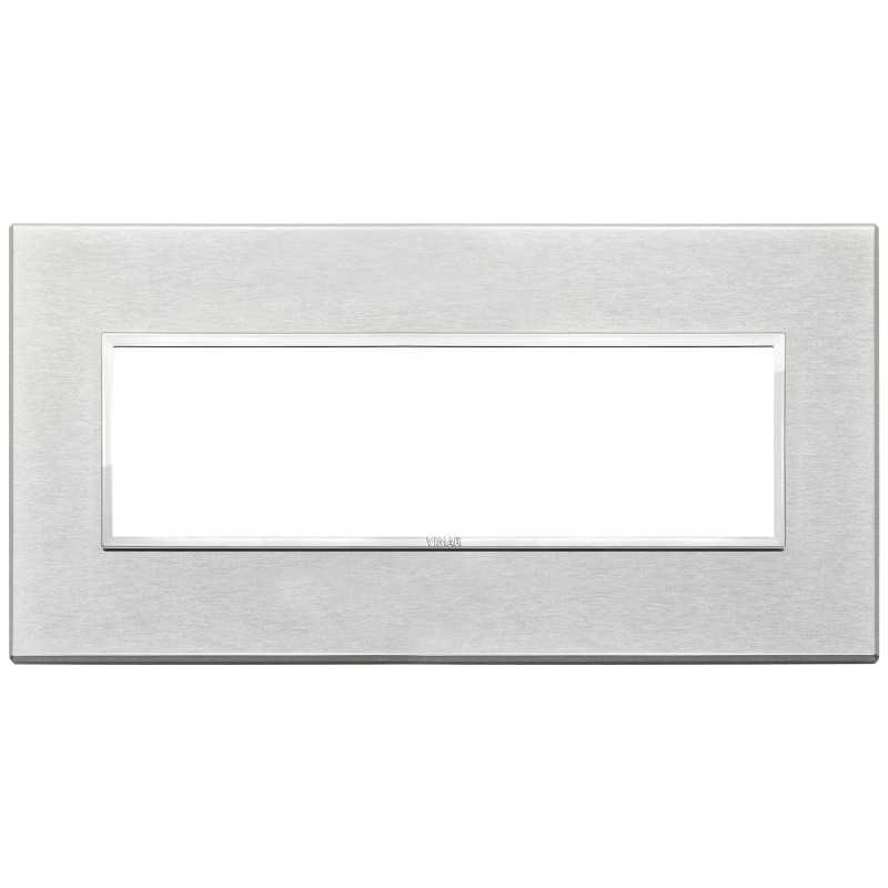 Placca Vimar Eikon Evo Alluminio Grigio Next  7 moduli codice 21657.02