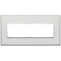Placca Vimar Eikon Evo Alluminio Argento 7 moduli codice 21657.07