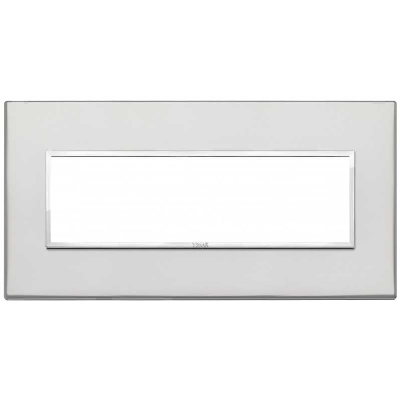 Placca Vimar Eikon Evo Alluminio Argento 7 moduli codice 21657.07