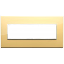 Placca Vimar Eikon Evo Alluminio Oro Lucido 7 moduli codice 21657.09
