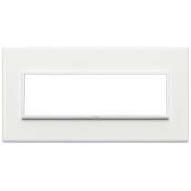 Placca Vimar Eikon Evo Alluminio Bianco totale  7 moduli 21657.17