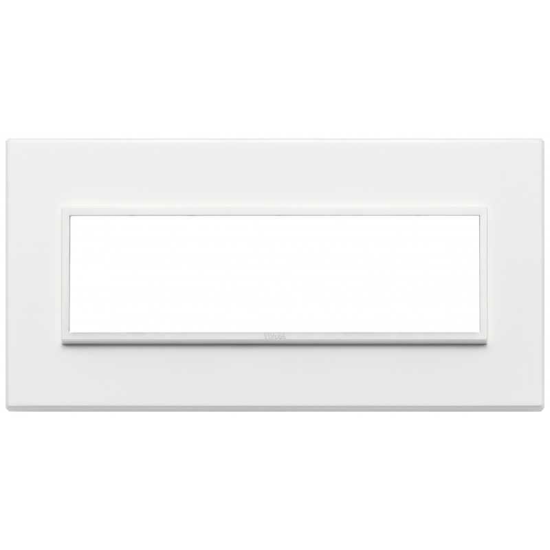 Placca Vimar Eikon Evo Alluminio Bianco totale  7 moduli 21657.17
