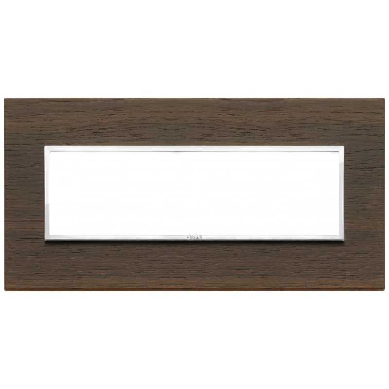 Placca Vimar Eikon Evo Legno Wengè  7 moduli codice articolo 21657.33