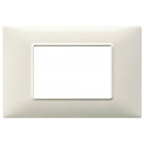 Placca Vimar Plana 3 moduli bianco granito in tecnopolimero 14653.06