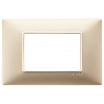 Placca Vimar Plana 3 moduli champagne opaco in tecnopolimero 14653.22
