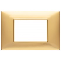 Placca Vimar Plana 3 moduli oro opaco in tecnopolimero codice 14653.25