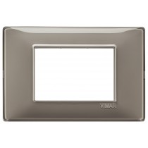 Placca Vimar Plana 3 moduli Reflex cenere in tecnopolimero 14653.40