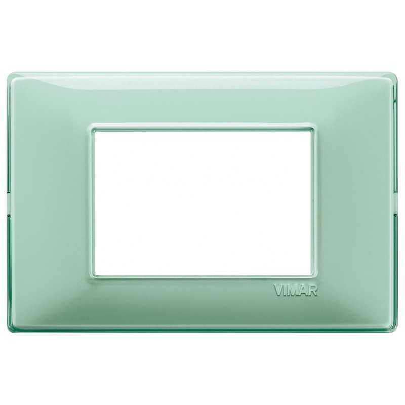 Placca Vimar Plana 3 moduli Reflex menta in tecnopolimero 14653.44