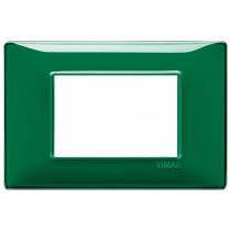 Placca Vimar Plana 3 moduli Reflex smeraldo in tecnopolimero 14653.47