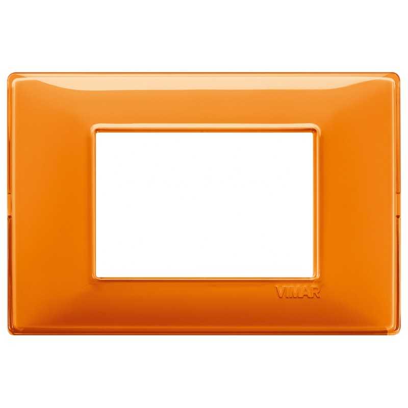 Placca Vimar Plana 3 moduli Reflex arancio in tecnopolimero 14653.48