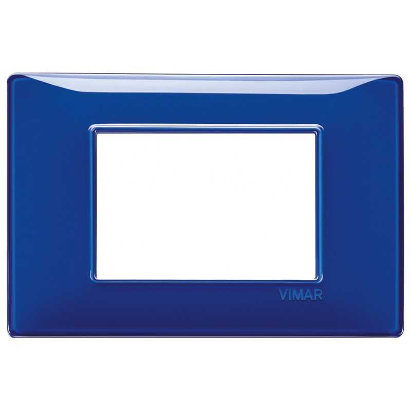 Placca Vimar Plana 3 moduli Reflex zaffiro in tecnopolimero 14653.50