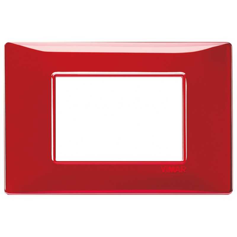 Placca Vimar Plana 3 moduli Reflex rubino in tecnopolimero 14653.51