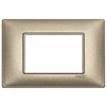 Placca Vimar Plana 3 moduli metallo bronzo metallizzato 14653.70