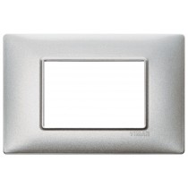 Placca Vimar Plana 3 moduli metallo argento metallizzato 14653.71