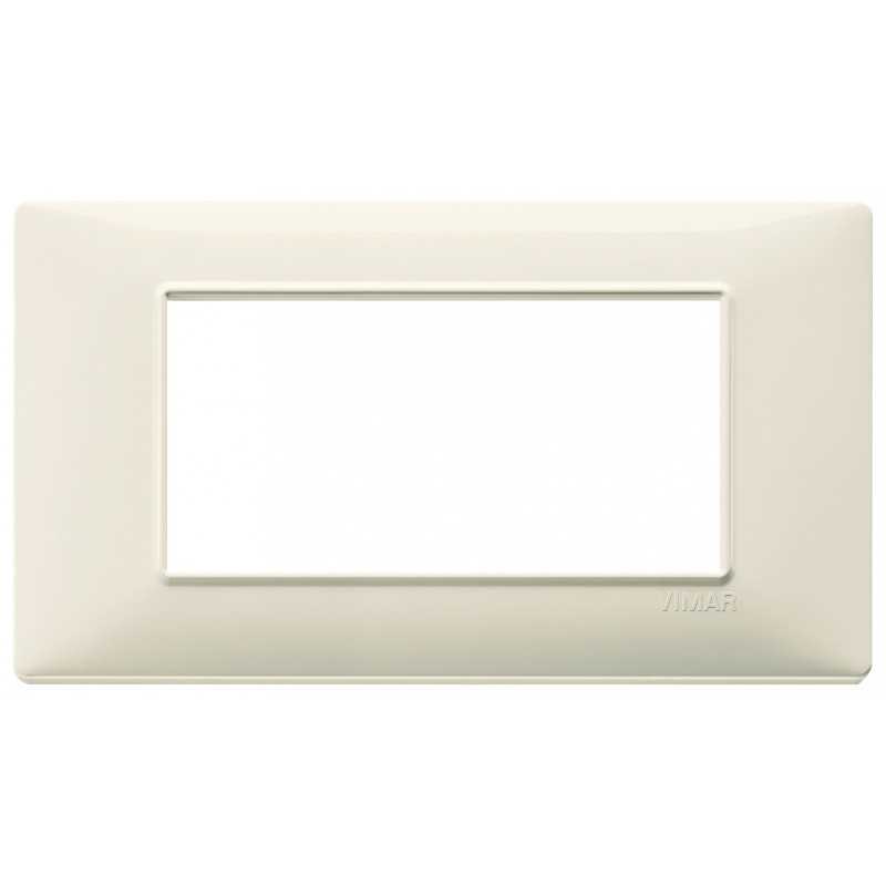 Placca Vimar Plana 4 moduli colore beige in tecnopolimero 14654.03